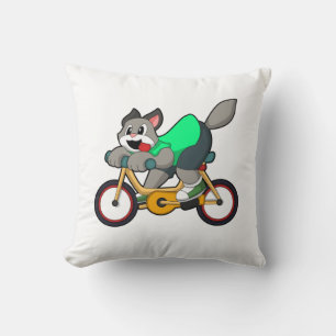 Coussin Chat avec vélo