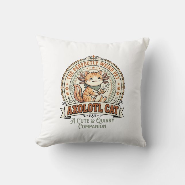 Coussin Chat Axolotl Axolotl Mignon Drôle Animal De Compag (Recto)