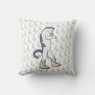 Coussin Chat Boxeur Urbain en Combattant de Marche en Bask