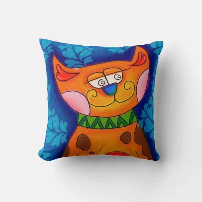 Coussin Chat capricieux (Recto)