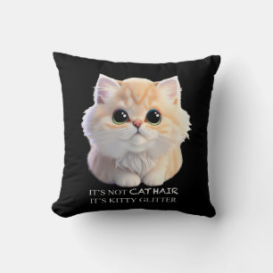 Coussin Chat chaton blanc et orange moelleux