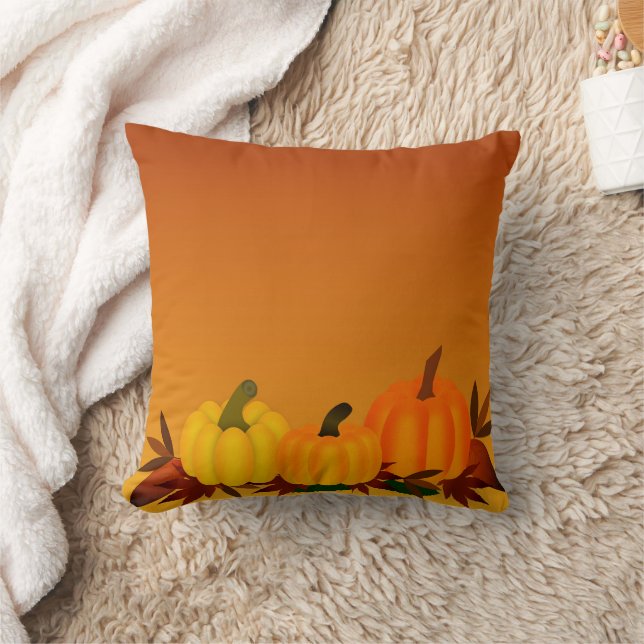 Coussin Chat Citrouille Halloween amusant (Couverture)