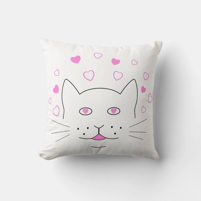 Coussin Chat cœur (Recto)