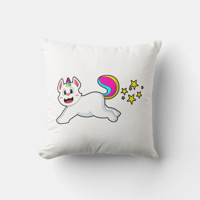 Coussin Chat comme licorne (Recto)