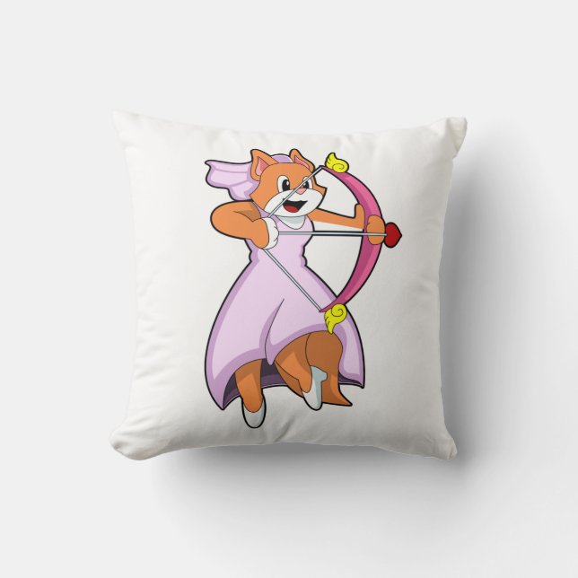 Coussin Chat comme mariée avec une robe de mariée.PNG (Recto)