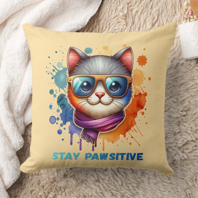 Coussin Chat Cool avec Lunettes (Couverture)