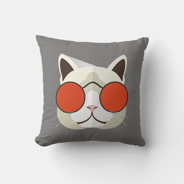 Coussin Chat cool en lunettes de soleil (Recto)