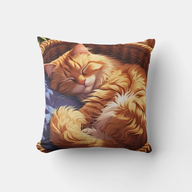Coussin Chat couché dans une corbeille (Recto)