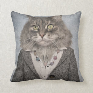 Coussin Chat dans des vêtements
