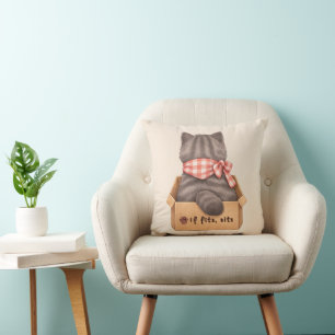 Coussin Chat dans la boîte