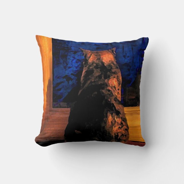 Coussin Chat dans la fenêtre (Recto)