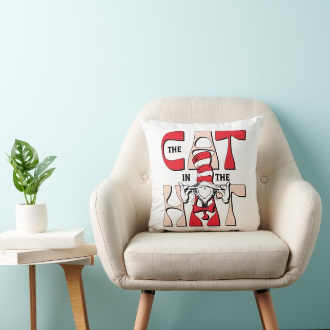 Coussin Chat dans le Casquette | Le Chat Silly Dans Le Cas (Chaise)