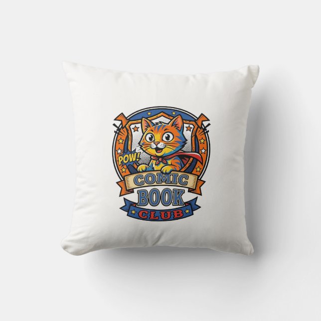 Coussin Chat de bande dessinée Idée de cadeau pour maman - (Recto)