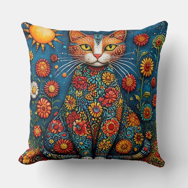 Coussin Chat de dessin animé mignon (Recto)