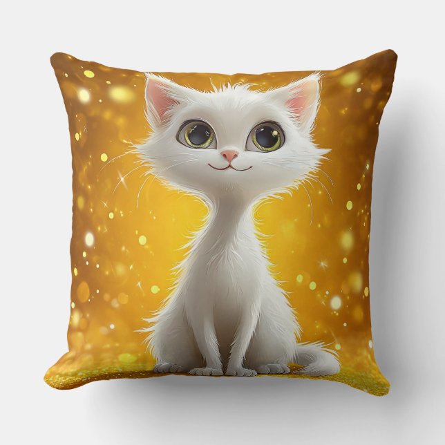 Coussin Chat de dessin animé mignon (Recto)