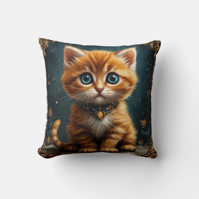 Coussin Chat de dessin animé mignon (Recto)