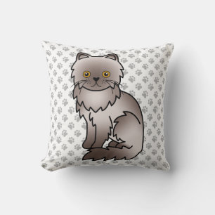 Coussin Chat de dessin animé mignon persan lilas & pattes