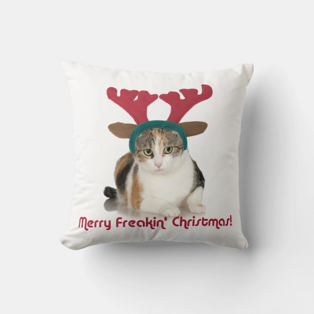 Coussin Chat de Kitty et Joyeux Noël de Freakin (Recto)