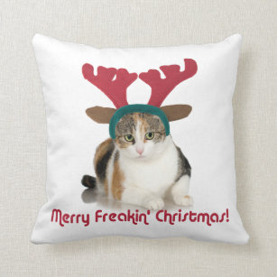 Coussin Chat de Kitty et Joyeux Noël de Freakin