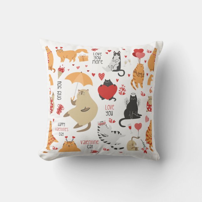 Coussin Chat de la Saint-Valentin (Recto)