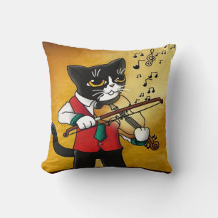 Coussin Chat de musique violon