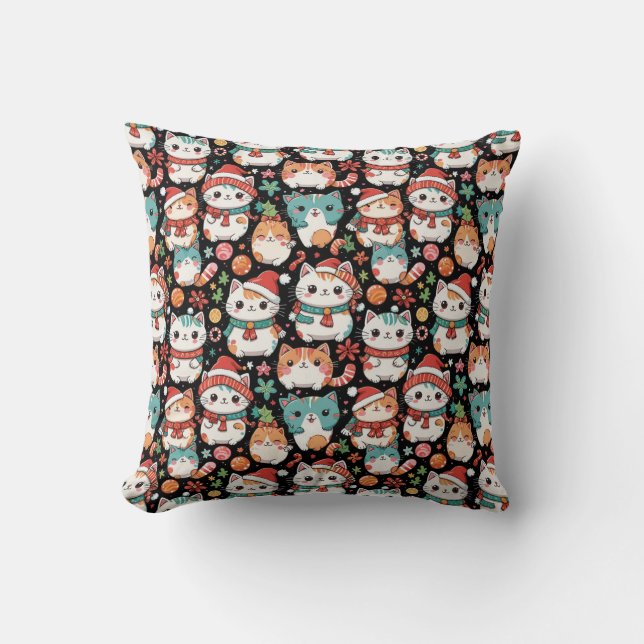 Coussin Chat de Noël  (Recto)