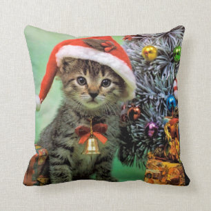 Coussin Chat de Noël
