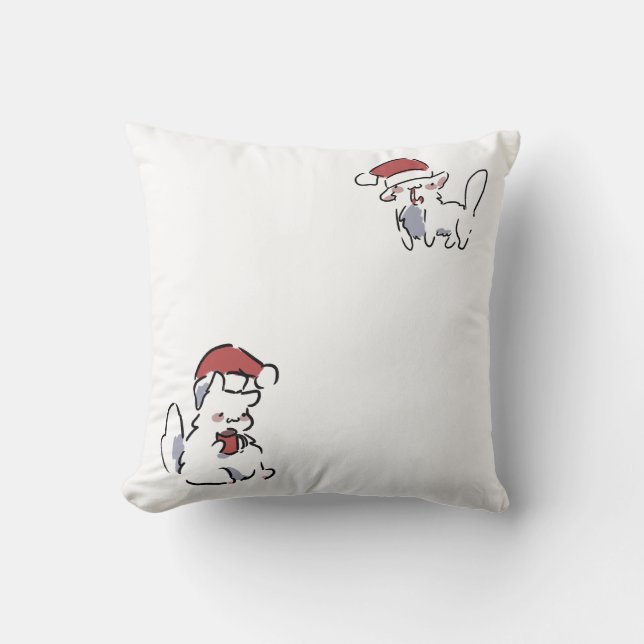 Coussin Chat de Noël (Recto)