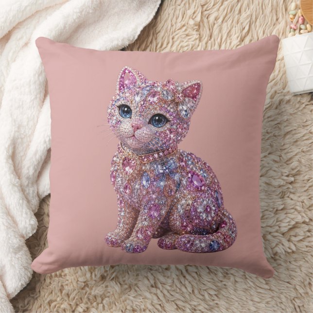 Coussin Chat de nuit en velours Impression esthétique (Couverture)