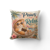 Chat de plage détendu