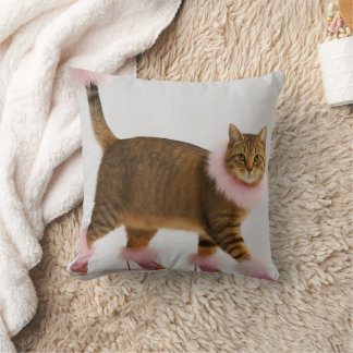 Coussin Chat de Style en Talons Roses et Glamour Douillet 