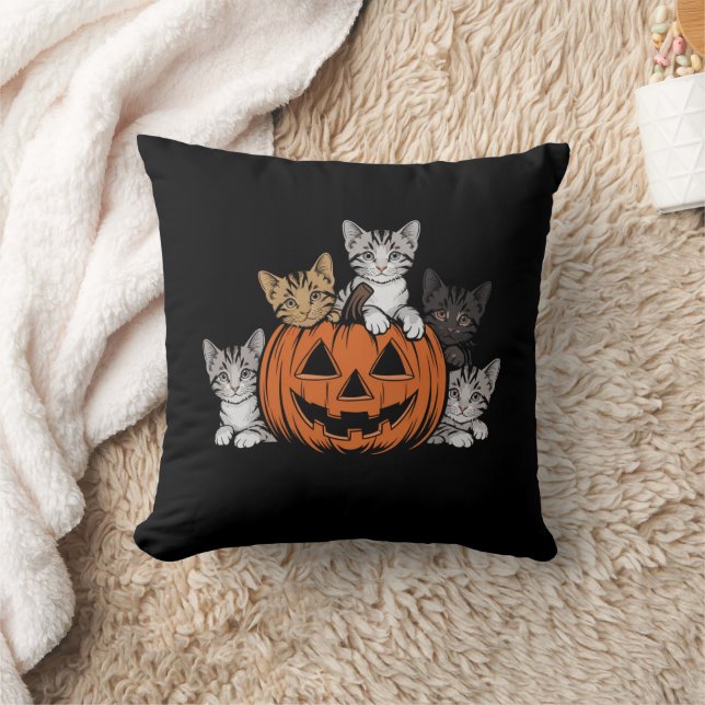 Coussin Chat des années 90 Halloween Rétro Saison Sombre  (Couverture)