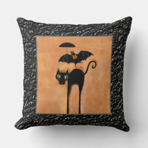 Coussin Chat d'Halloween drôle
