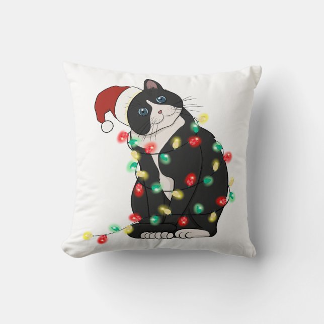 Coussin Chat Drôle Cute Catmas (Recto)