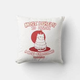 Coussin Chat drôle le plus susceptible d'inventer une nouv
