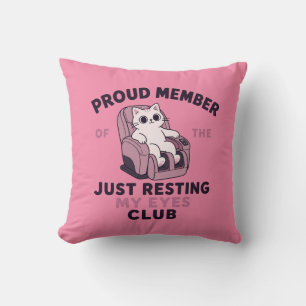 Coussin Chat Drôle Reposant les Yeux Fauteuil de Massage