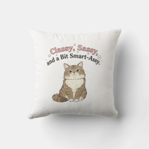 Coussin Chat élégant, impertinent et un peu malin