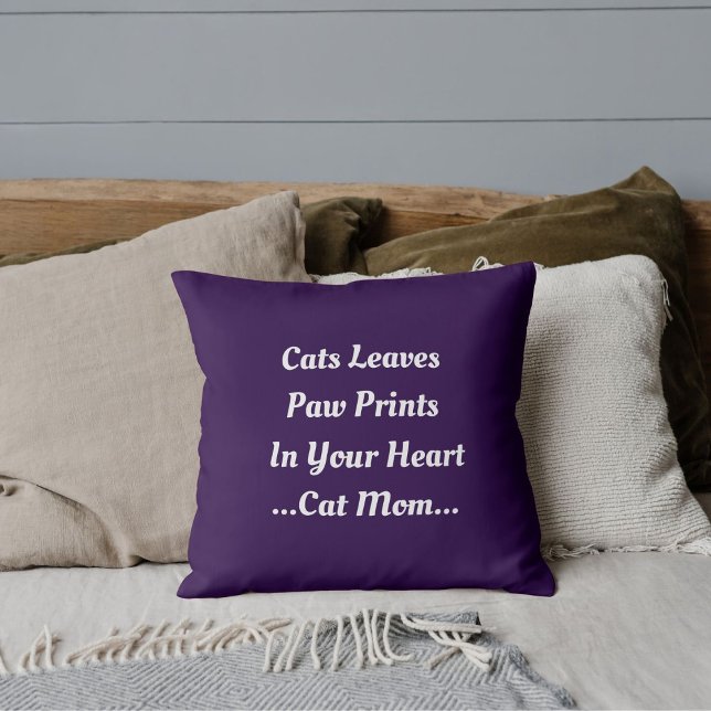 Coussin Chat Empreinte Dans Votre Cœur Citation Mignonne D (Créateur téléchargé)