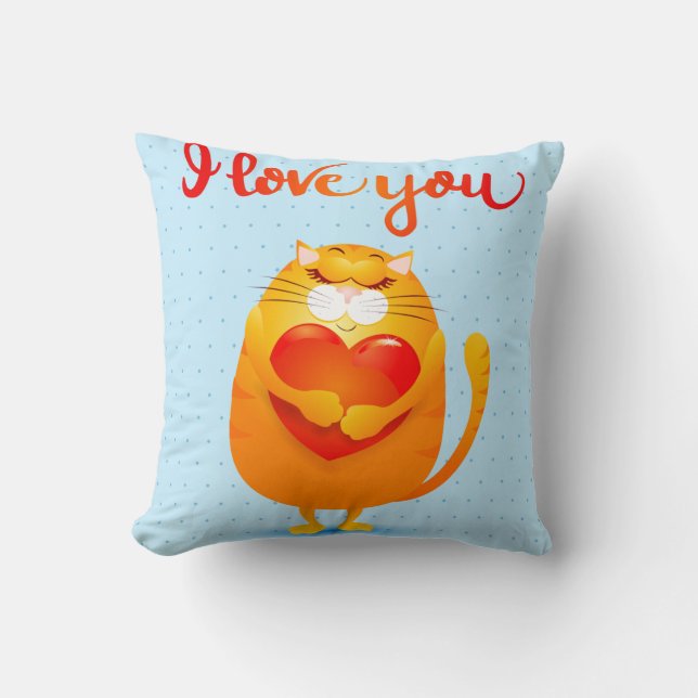 Coussin Chat en amour (Recto)