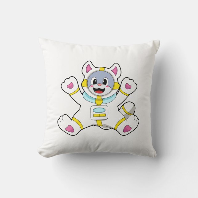 Coussin Chat en tant qu'astronaute en costume (Recto)