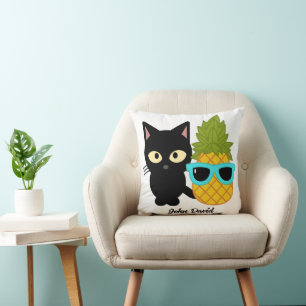 Coussin chat et ananas sont les meilleurs amis, personnali