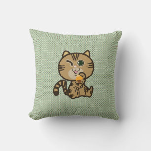 Coussin chat et glace