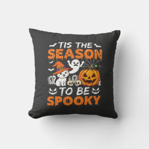 Coussin Chat Fantôme Citrouille Saison Épouvante Halloween