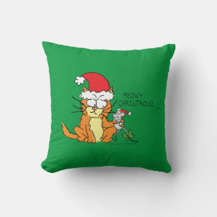 Coussin Chat Funny Noël Cartographie mignonne souris souri