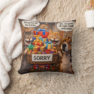 Coussin chat grincheux, cadeau mignon de réconcili