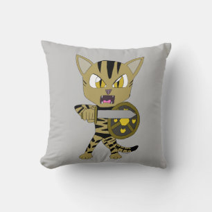 Coussin Chat guerrier Chibi