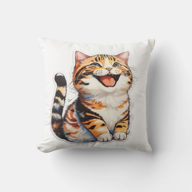 Coussin Chat Heureux (Recto)