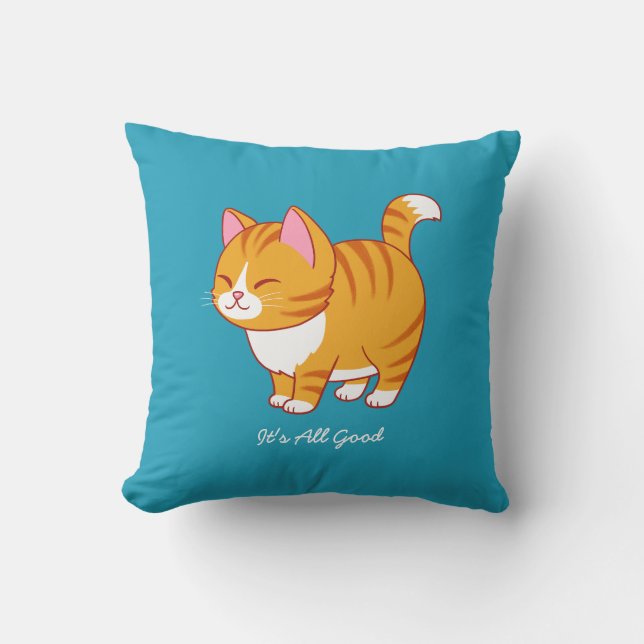 Coussin Chat heureux personnalisé  (Recto)