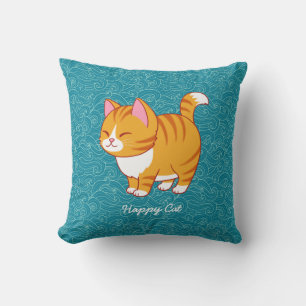Coussin Chat heureux personnalisé 