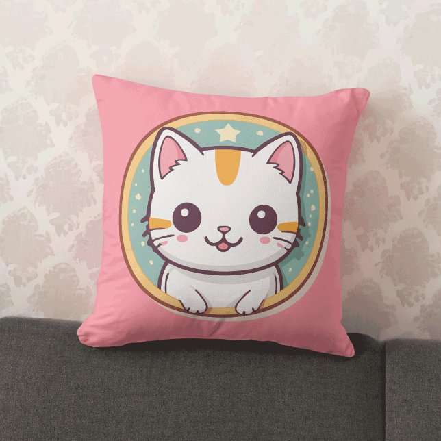 Coussin Chat japonais mignon Kawaii Kitten (Créateur téléchargé)